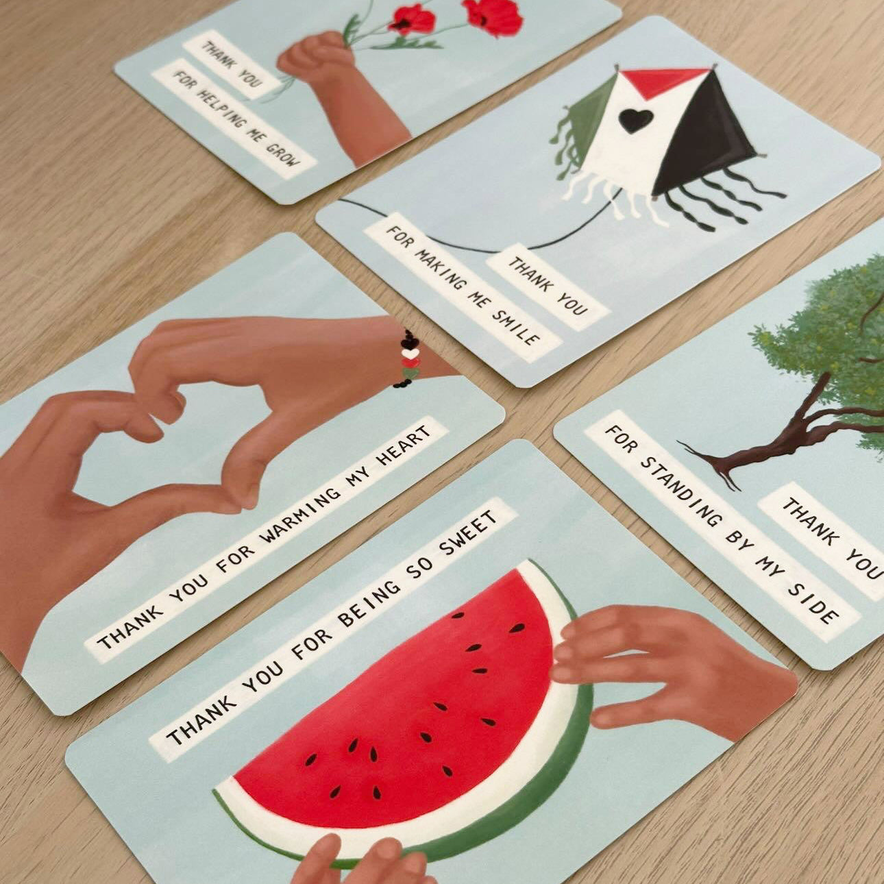 'Thank you' set of 5 cards