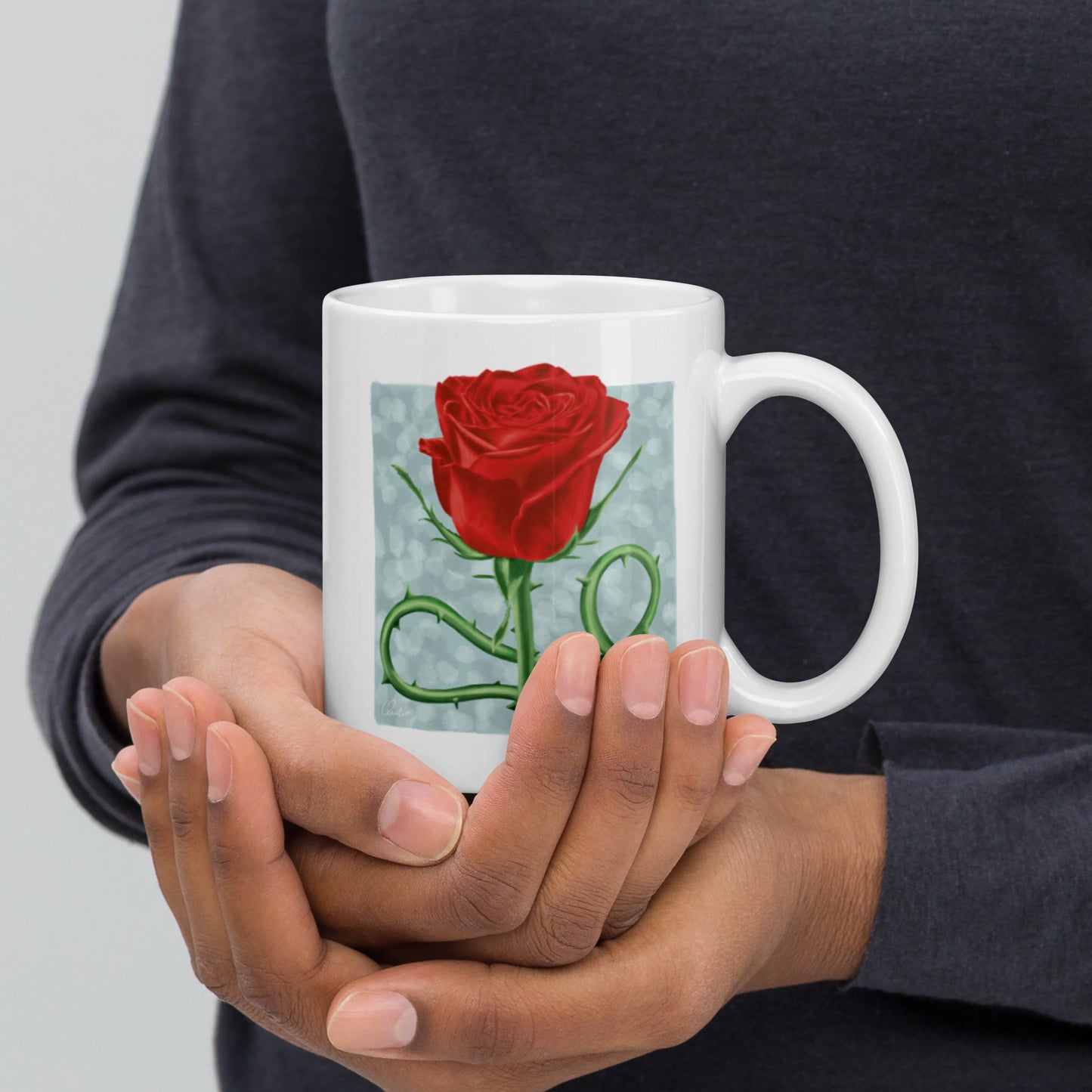 'Graceful Rose' mug